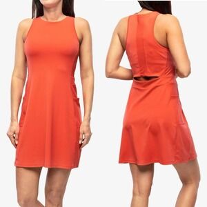 Smartwool Active Tank Dress Back Cutout In Carnival Coral Sz L Pickleball Tennis